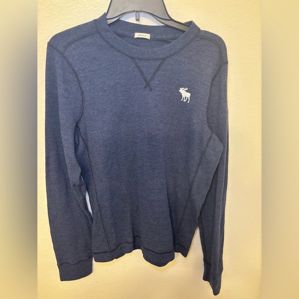 Abercrombie & Fitch Navy Textured Sweater